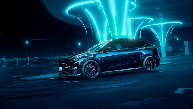 Neon car parking lot 3d free wallpaper for desktop - medium preview image