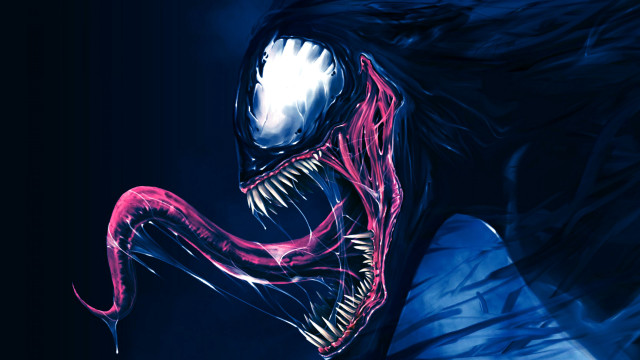 Spiderman face closeup glowing monster free wallpaper for desktop - medium preview image