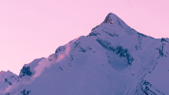 Snow mountain pink sky plane free wallpaper for desktop - medium preview image