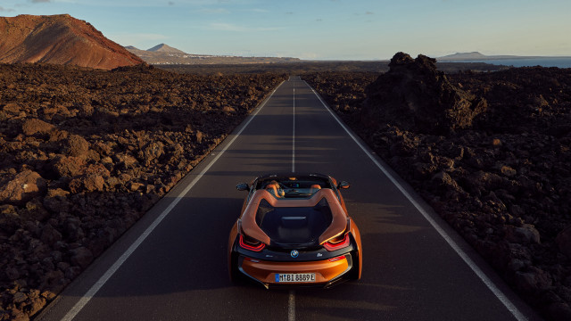 Desert mountains car cloudy sky free wallpaper for desktop - medium preview image