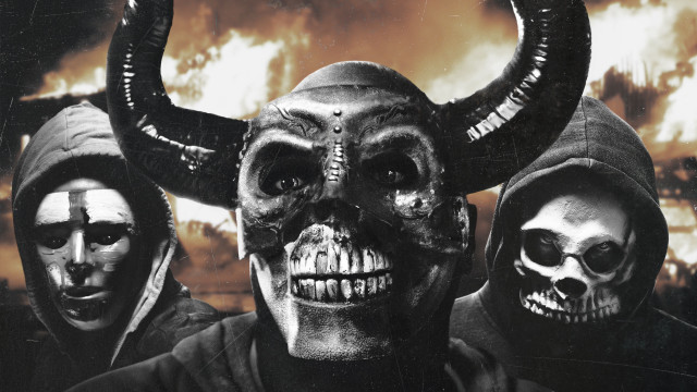 Skull horns hood fire space free wallpaper for desktop - medium preview image
