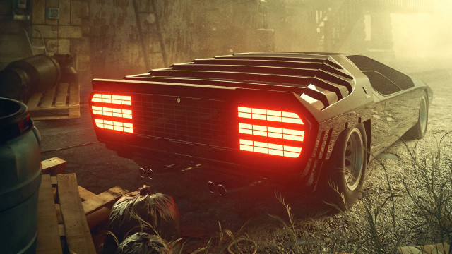 Car red lights yard beer free wallpaper for desktop - medium preview image