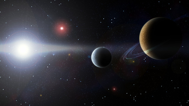 Solar system two planets bright #2 free wallpaper for desktop - medium preview image