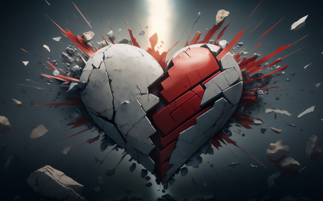 Broken heart crack light blood free wallpaper for desktop - medium preview image