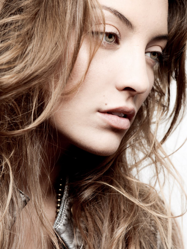 Woman long hair leather jacket #10 free wallpaper for mobile - medium preview image