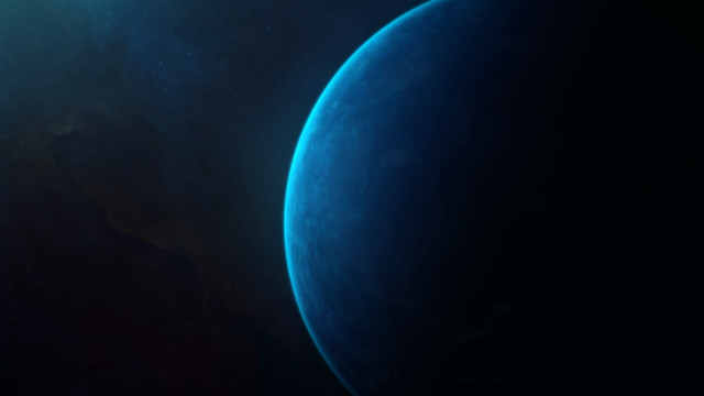 Blue planet moonlight starry sky free wallpaper for desktop - medium preview image
