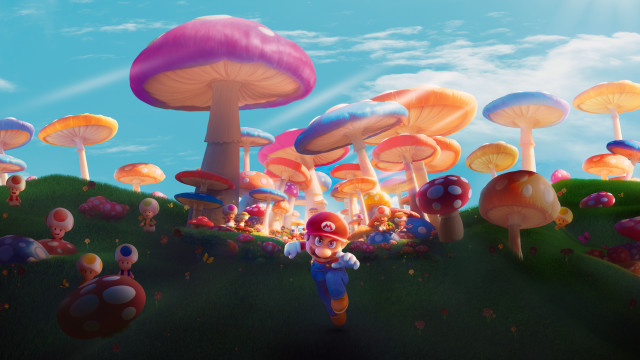Mushroom land mario mushroom forest free wallpaper for desktop - medium preview image