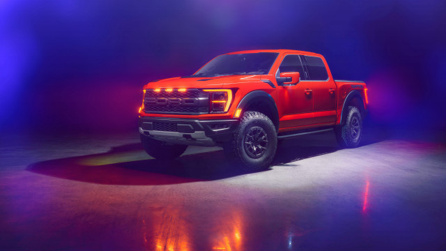 Red truck spotlight black rim free wallpaper for desktop - medium preview image