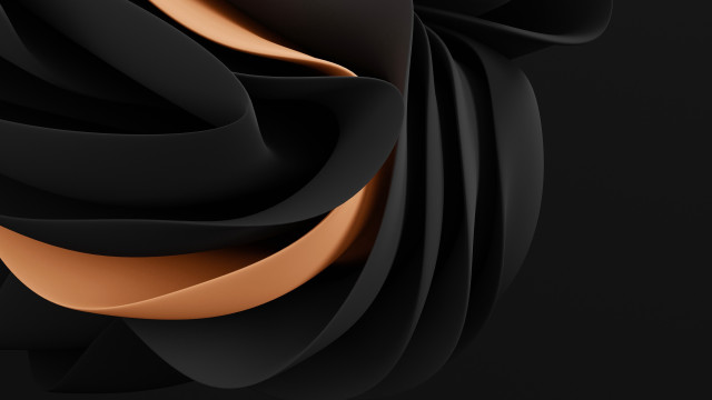 Black orange abstract curves 3d free wallpaper for desktop - medium preview image