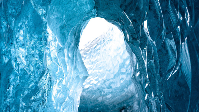 Blue ice cave melting water free wallpaper for desktop - medium preview image