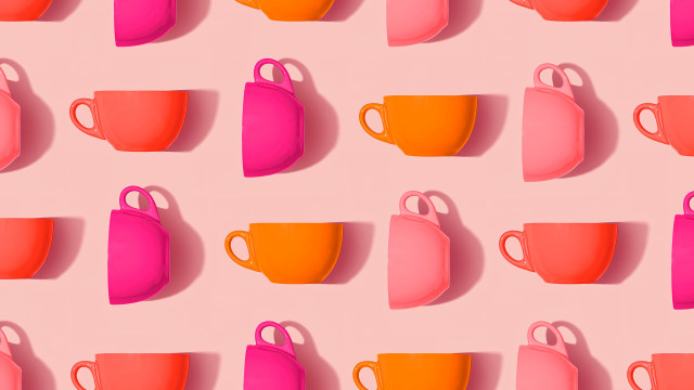 Pink cups pop art 3d free wallpaper for desktop - medium preview image