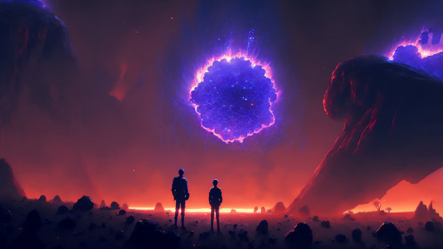 Giant object purple light night free wallpaper for desktop - medium preview image