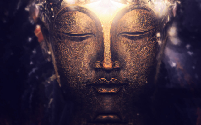 Buddha statue halo eyes closed free wallpaper for desktop - medium preview image