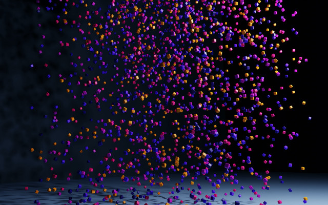 Colorful balls floating kinetic pointillism free wallpaper for desktop - medium preview image
