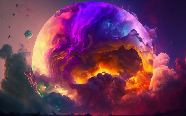 Colorful clouds liquid planet space free wallpaper for desktop - medium preview image