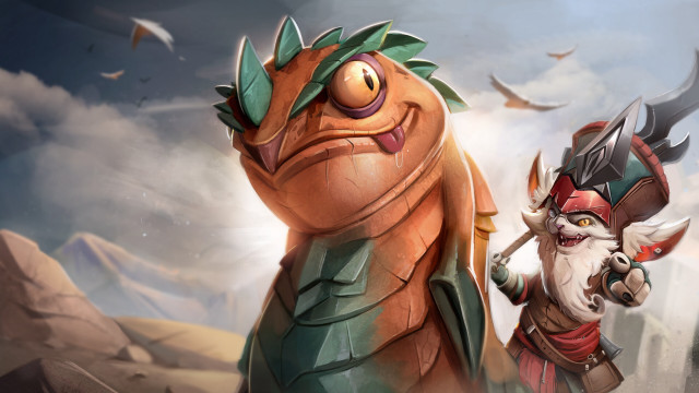 Horned character sword bird cloud free wallpaper for desktop - medium preview image