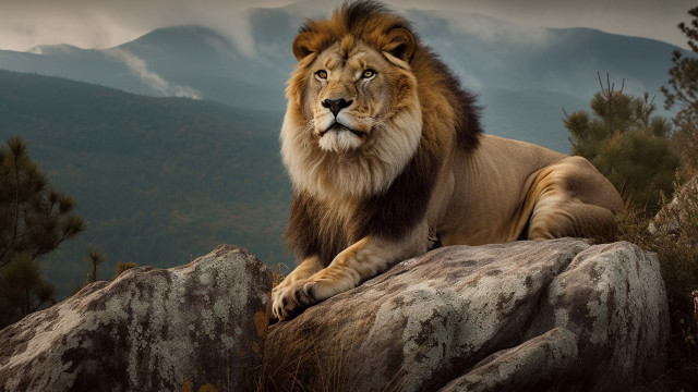 Lion rock mountains cloudy sky free wallpaper for desktop - medium preview image