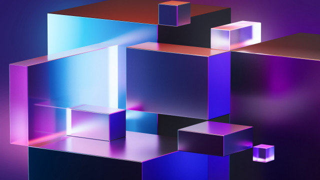 Purple blue abstract cubes squares free wallpaper for desktop - medium preview image