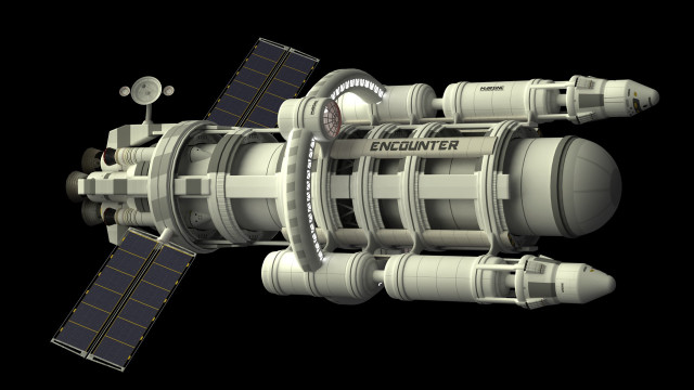 Space station satellite render space free wallpaper for desktop - medium preview image