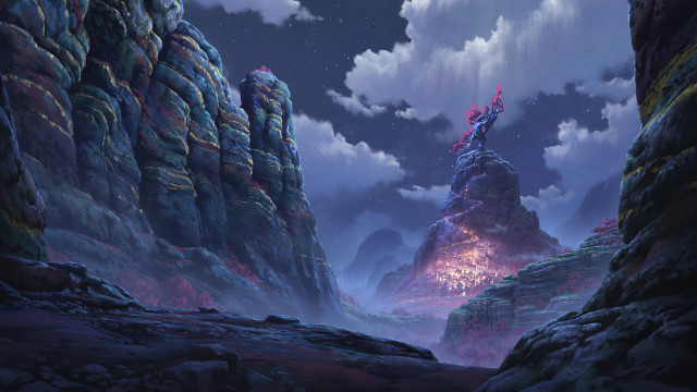 Mountain landscape lava sky clouds free wallpaper for desktop - medium preview image