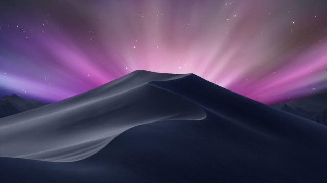 Mountain aurora night sky stars free wallpaper for desktop - medium preview image