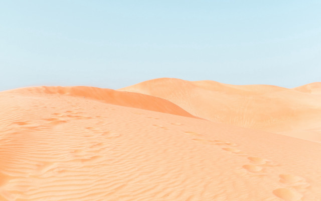 Desert walking footprints minimalism blue free wallpaper for desktop - medium preview image