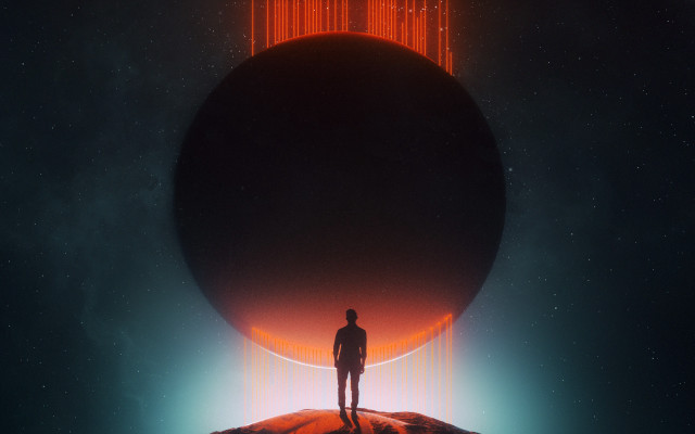 Man mountain giant object red free wallpaper for desktop - medium preview image