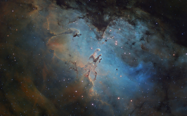 Blue star cluster space art free wallpaper for desktop - medium preview image