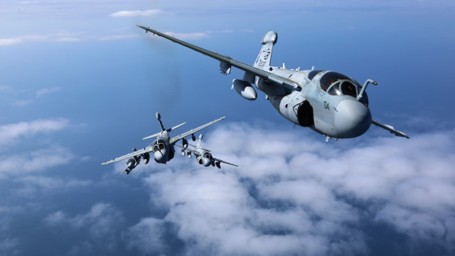 Military jets clouds ocean flyer free wallpaper for desktop - medium preview image