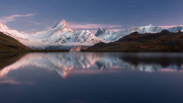Mountain reflection lake sunset clouds #3 free wallpaper for desktop - medium preview image