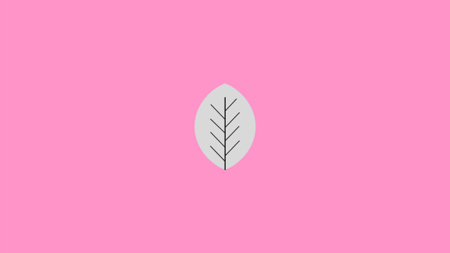 Pink leaf minimalist vector illustration free wallpaper for desktop - medium preview image