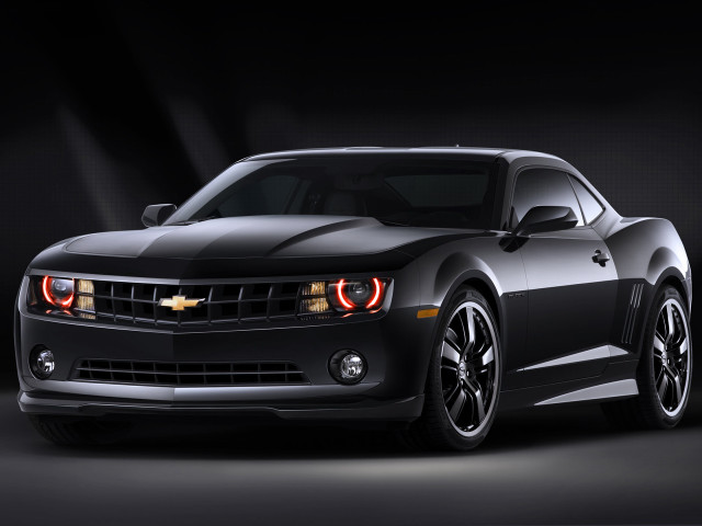 Black chevrolet camaro spotlight backlight free wallpaper for desktop - medium preview image