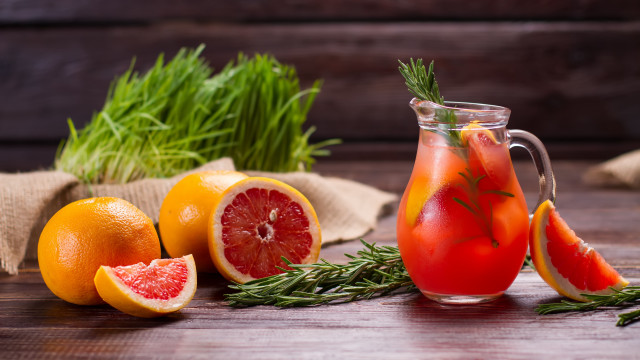 Water pitcher grapefruit oranges table free wallpaper for desktop - medium preview image