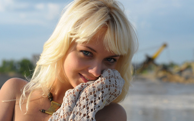 Woman lacy top gloves construction free wallpaper for desktop - medium preview image