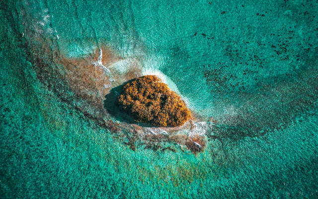 Rock ocean island ecological art free wallpaper for desktop - medium preview image