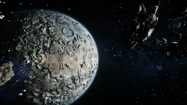 Space astronaut moon stars planet free wallpaper for desktop - medium preview image