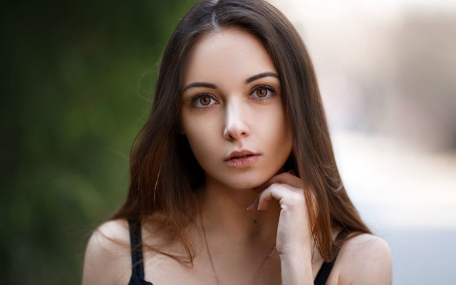 Woman long hair black top #10 free wallpaper for desktop - medium preview image