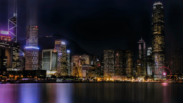 Tokyo night cityscape ferris wheel free wallpaper for desktop - medium preview image