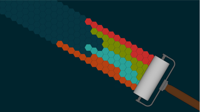 Colored paper roller bauhaus dynamic free wallpaper for desktop - medium preview image