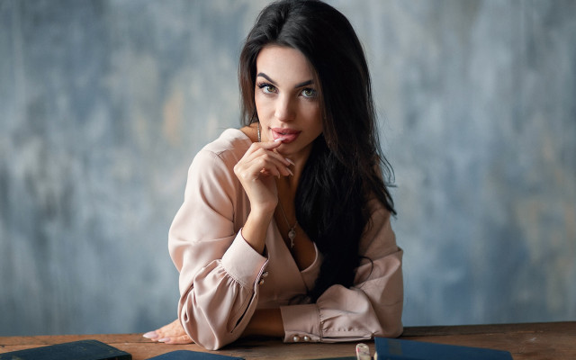 Woman sitting book portrait elina free wallpaper for desktop - medium preview image