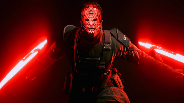 Red mask armor lightsaber energysword free wallpaper for desktop - medium preview image
