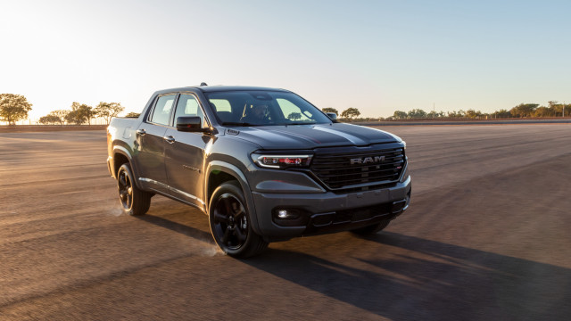 Silver truck road forest grass free wallpaper for desktop - medium preview image