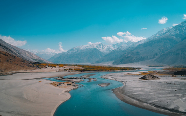 River valley mountains snow capped #3 free wallpaper for desktop - medium preview image