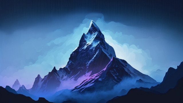 Mountain purple peak blue sky free wallpaper for desktop - medium preview image