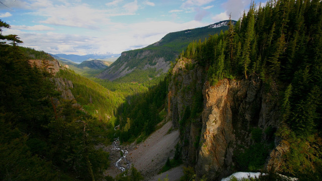Valley river mountains forest trees free wallpaper for desktop - medium preview image