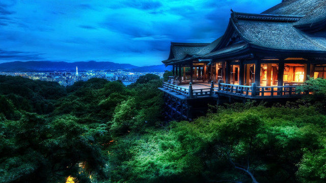 Cityscape night cloudy japan architecture free wallpaper for desktop - medium preview image