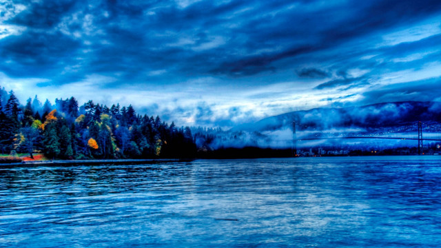 Lake forest cloudy sky boat free wallpaper for desktop - medium preview image