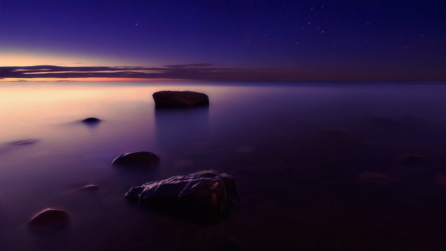 Long exposure purple sky water free wallpaper for desktop - medium preview image