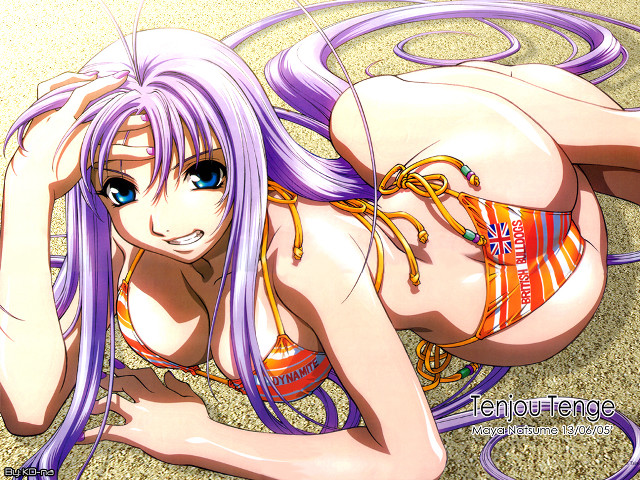 Purple hair bikini woman eizan free wallpaper for desktop - medium preview image