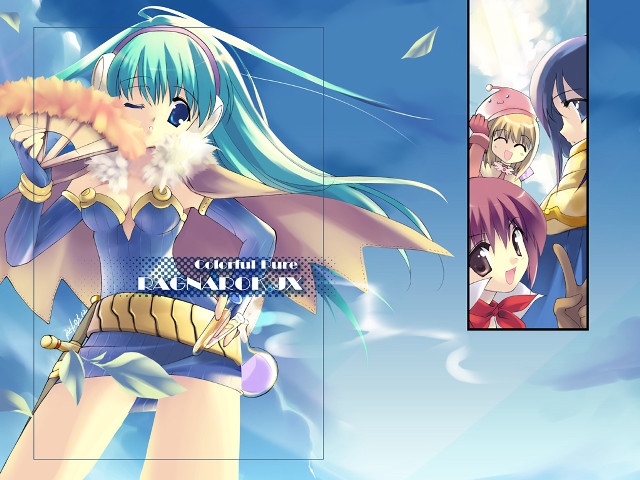 Long haired girls swords rayonism free wallpaper for desktop - medium preview image